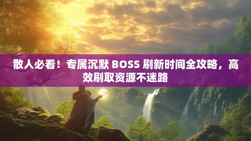 散人必看！专属沉默 BOSS 刷新时间全攻略，高效刷取资源不迷路