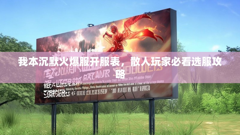 我本沉默火爆服开服表，散人玩家必看选服攻略