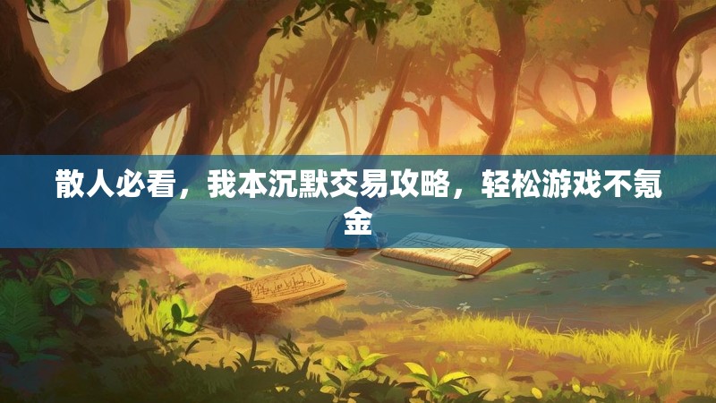 散人必看，我本沉默交易攻略，轻松游戏不氪金