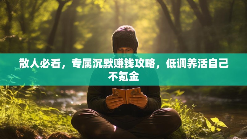 散人必看，专属沉默赚钱攻略，低调养活自己不氪金