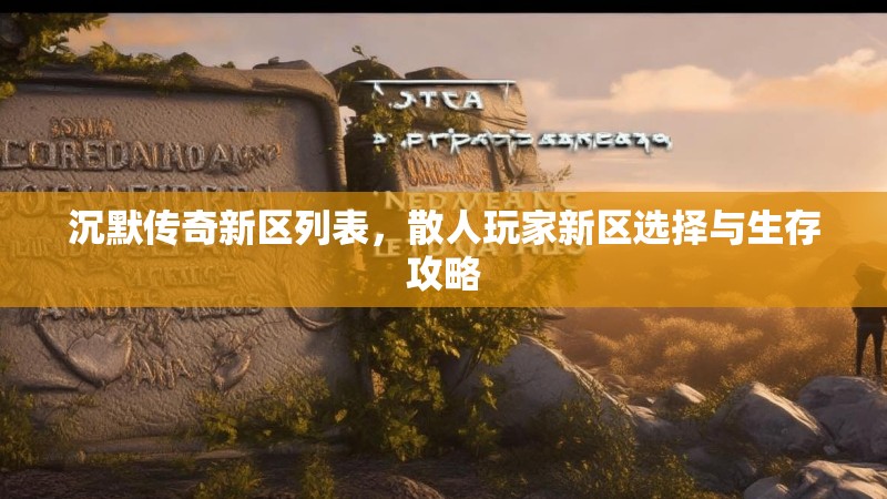 沉默传奇新区列表，散人玩家新区选择与生存攻略