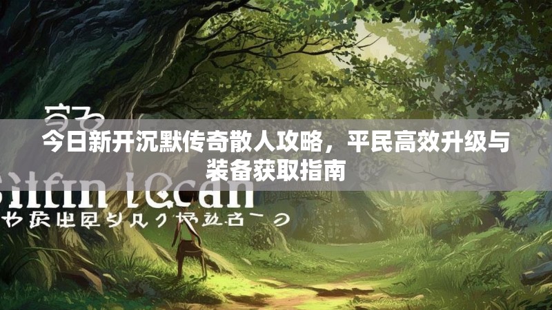 今日新开沉默传奇散人攻略，平民高效升级与装备获取指南